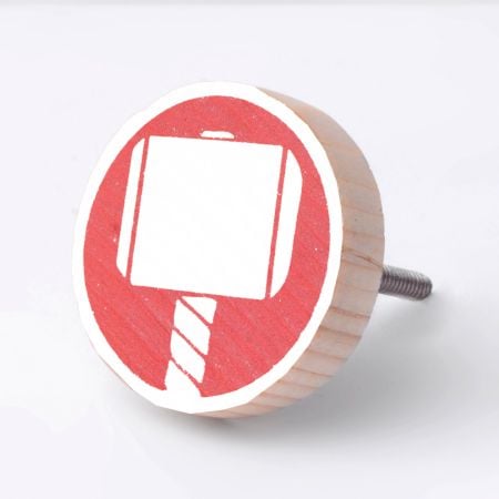 Handmade Pine Wood Thor Hammer Drawer Knob for Kids